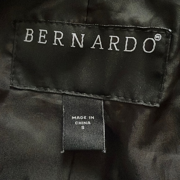 Black Bomber Jacket BERNARDO Zip Up Lightweight Sweatshirt Mens Size Small - Picture 4 of 7